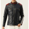 Black Retro Biker Leather Jacket