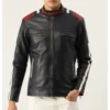 Black Retro Biker Leather Jacket