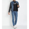 Blue Black Light Weight Biker Leather Jacket
