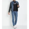 Blue Black Light Weight Biker Leather Jacket