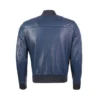 Bayoux Blue Moda Leather Bomber Jacket
