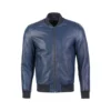 Bayoux Blue Moda Leather Bomber Jacket