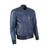 Bayoux Blue Moda Leather Bomber Jacket