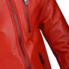 Red Boda Zipper Biker Leather Jacket