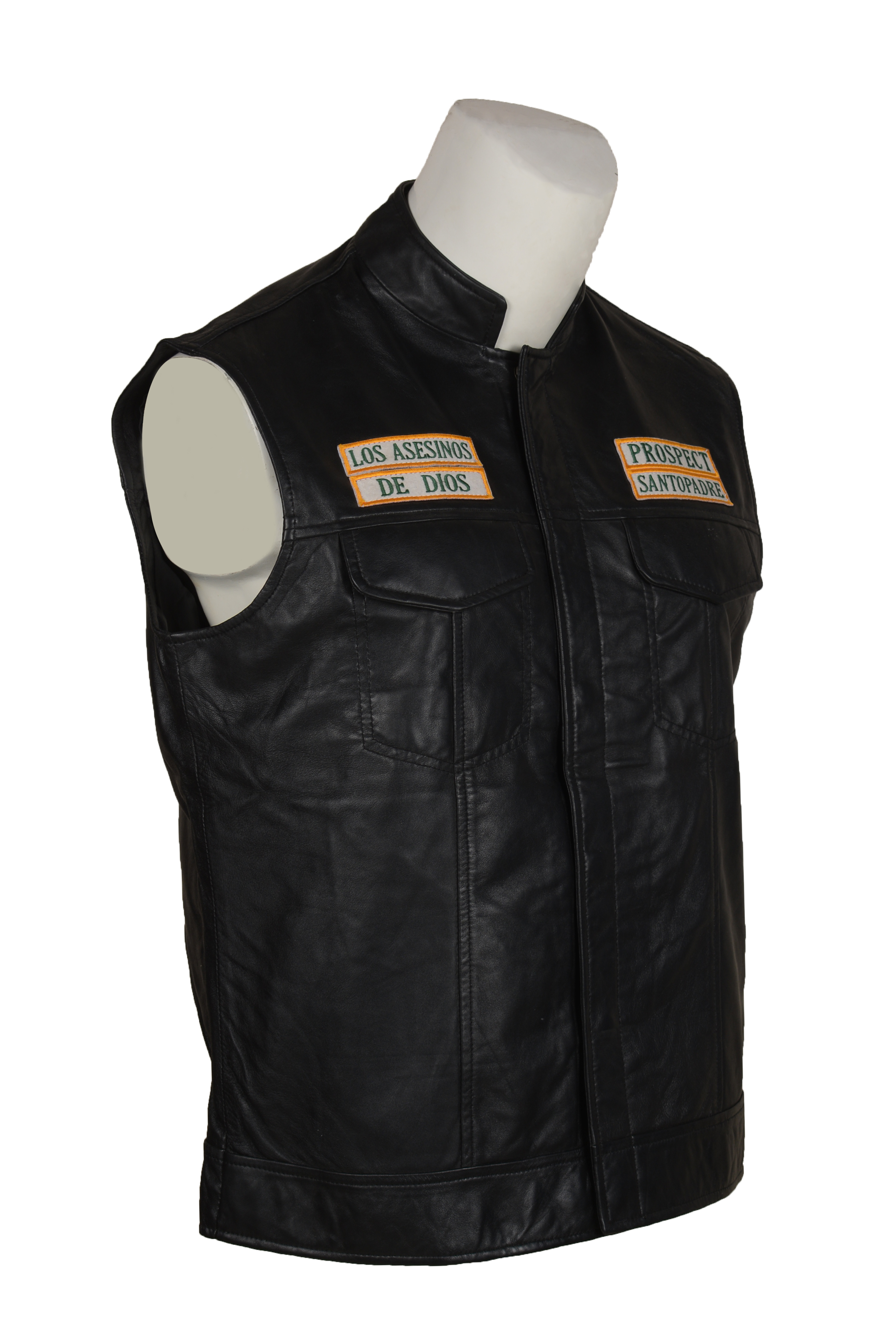 Black Mayhem Southern California Leather Biker Vest