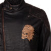 Skull Embossed Vintage Black Leather Motorcycle Jacket