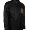 Skull Embossed Vintage Black Leather Motorcycle Jacket