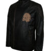 Skull Embossed Vintage Black Leather Motorcycle Jacket