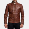 Men's Inferno Brown Leather Jacket 0007
