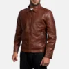Men's Inferno Brown Leather Jacket 0007