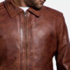 Men's Inferno Brown Leather Jacket 0007