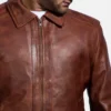 Men's Inferno Brown Leather Jacket 0007