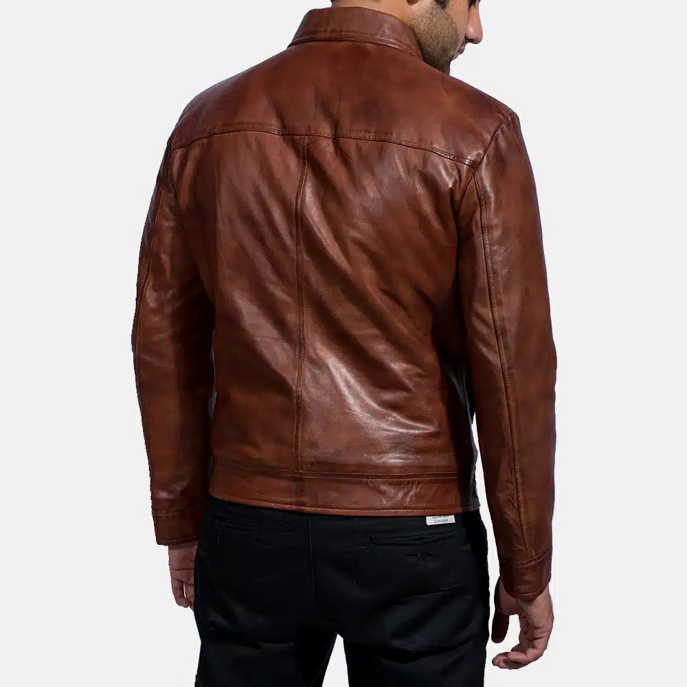 Men's Inferno Brown Leather Jacket 0007