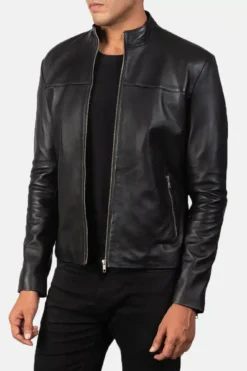 Men's Adornica Black Leather Biker Jacket