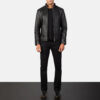 Men's Alex Black Leather Biker Jacket