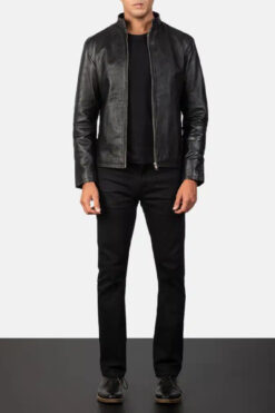 Men's Alex Black Leather Biker Jacket