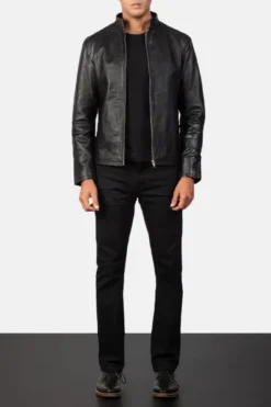 Men's Alex Black Leather Biker Jacket