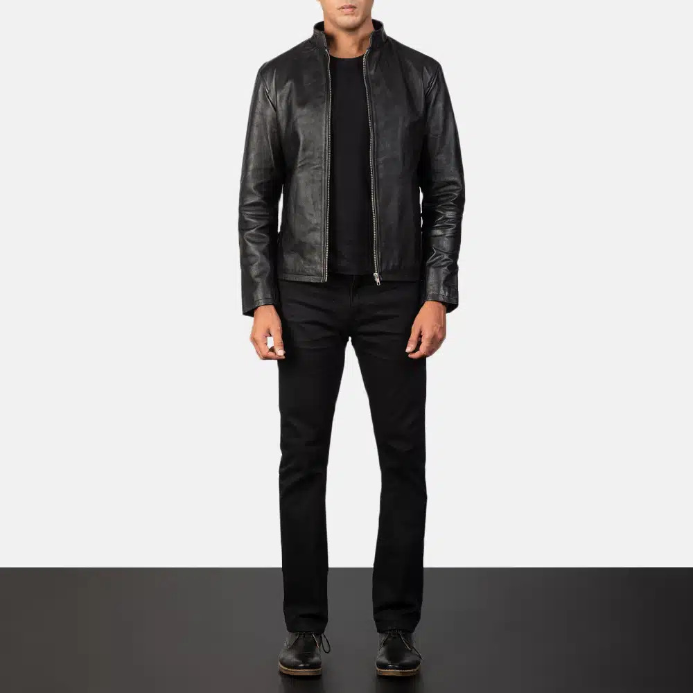 Men's Alex Black Leather Biker Jacket