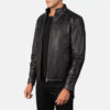 Men's Alex Black Leather Biker Jacket