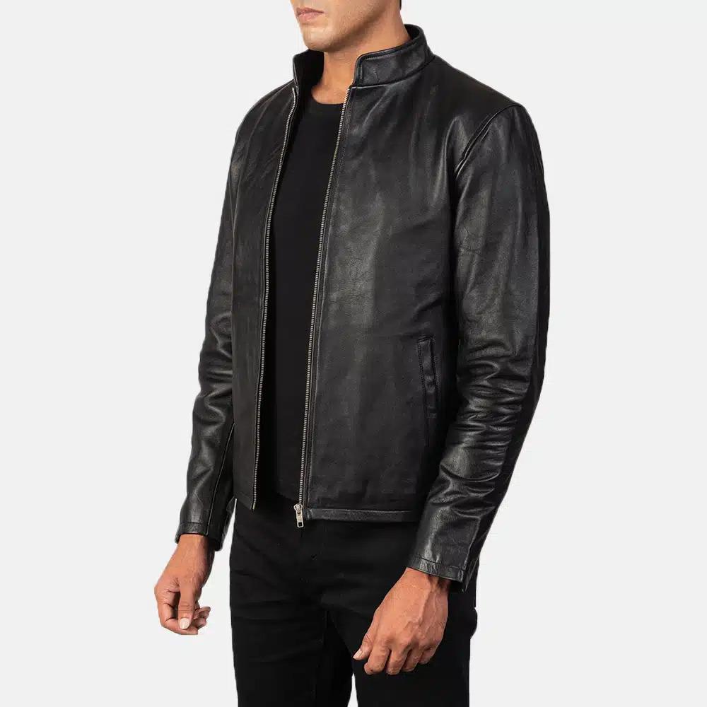 Men's Alex Black Leather Biker Jacket