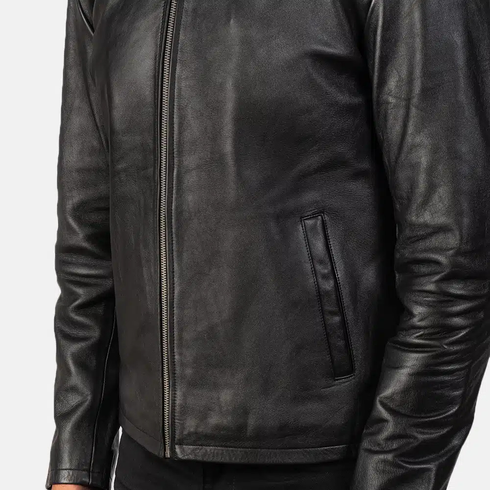 Men's Alex Black Leather Biker Jacket