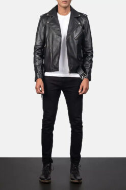 Allaric Alley Black Leather Biker Jacket