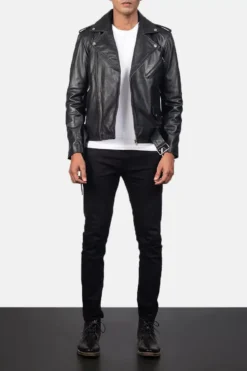 Allaric Alley Black Leather Biker Jacket