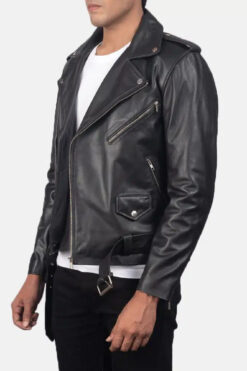 Allaric Alley Black Leather Biker Jacket