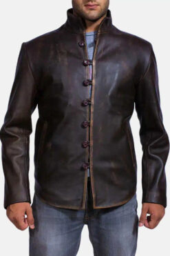 Men's Drakeshire Brown Leather Jacket