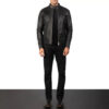 Men's Gatsby Black Leather Biker Jacket