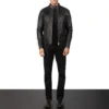 Men's Gatsby Black Leather Biker Jacket