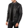 Men's Gatsby Black Leather Biker Jacket