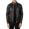 Men's Gatsby Black Leather Biker Jacket