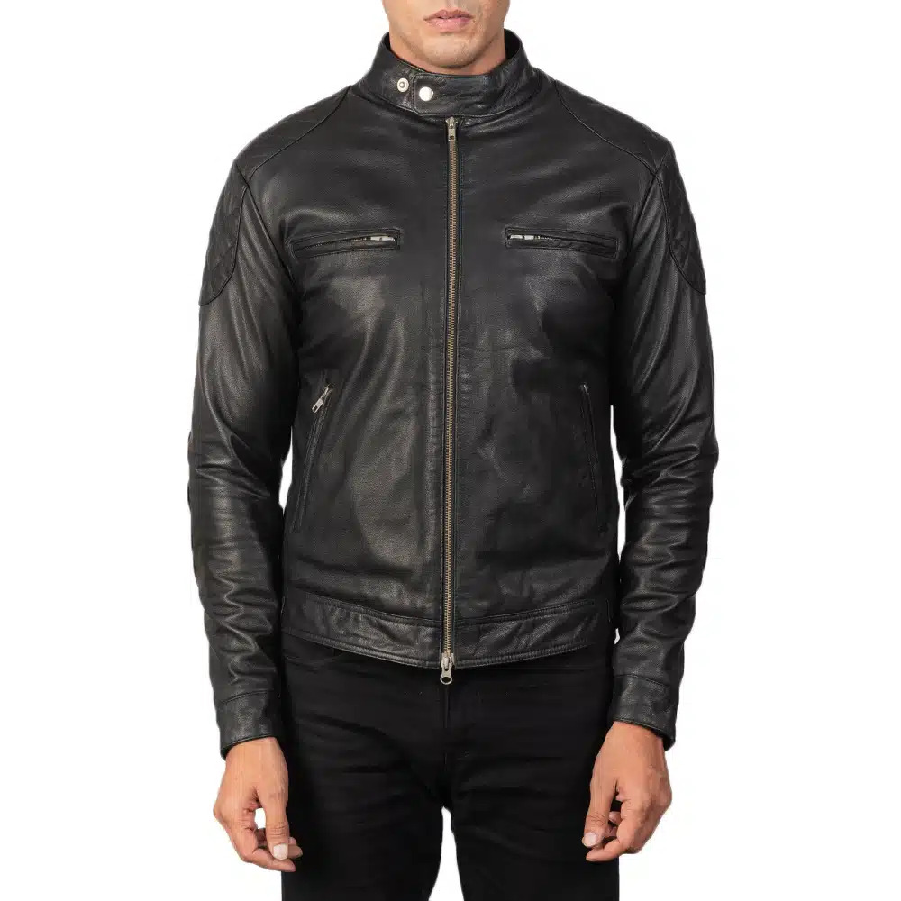 Men's Gatsby Black Leather Biker Jacket