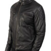 Men's Gatsby Black Leather Biker Jacket