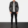 Men's Ionic Black Leather Jacket 0001