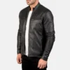 Men's Ionic Black Leather Jacket 0001