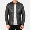 Men's Ionic Black Leather Jacket 0001