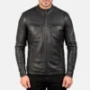 Men's Ionic Black Leather Jacket 0001