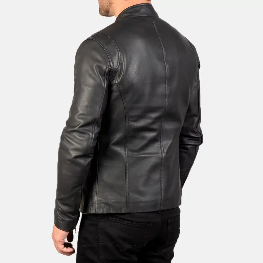 Men's Ionic Black Leather Jacket 0001