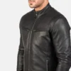 Men's Ionic Black Leather Jacket 0001