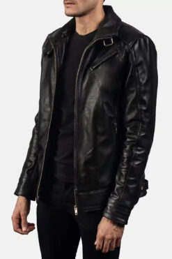 Legacy Black Leather Biker Jacket