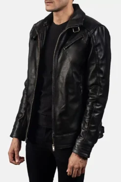 Legacy Black Leather Biker Jacket