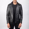 Men's Noah Black Leather Biker Jacket