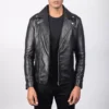 Men's Noah Black Leather Biker Jacket