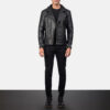 Men's Raiden Black Leather Biker Jacket