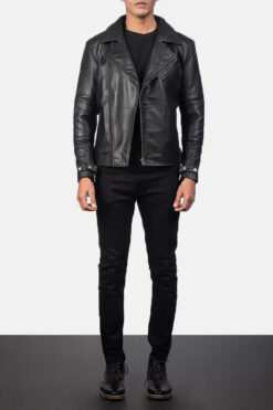 Men's Raiden Black Leather Biker Jacket
