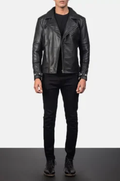 Men's Raiden Black Leather Biker Jacket