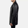 Men's Urban Slate Black Leather Coat 0008