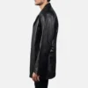 Men's Urban Slate Black Leather Coat 0008